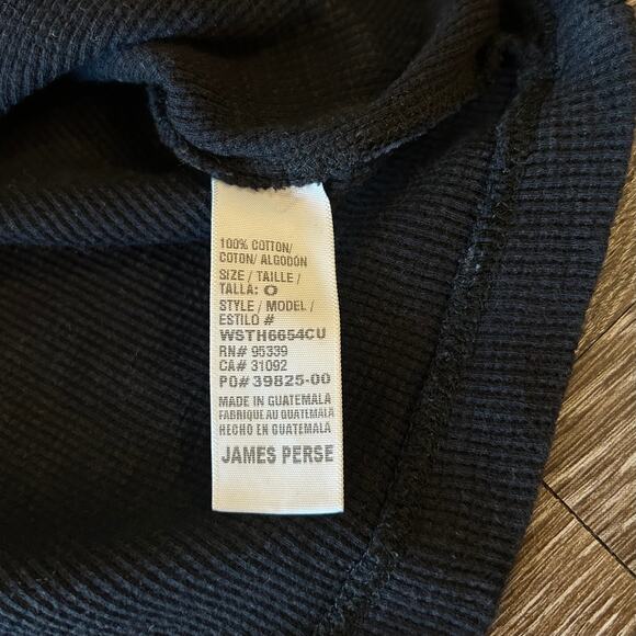 EUC James Perse Thermal Long Sleeve Maxi Dress Black Cotton Scoop Neck Rib Knit - Picture 9 of 16